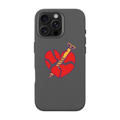 BROKEN HEART-iPhone 16 Pro Max Leather Premium Kılıf MagSafe Özellikli
