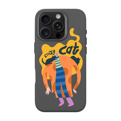CRAZY CAT-iPhone 16 Pro Leather Premium Kılıf MagSafe Özellikli
