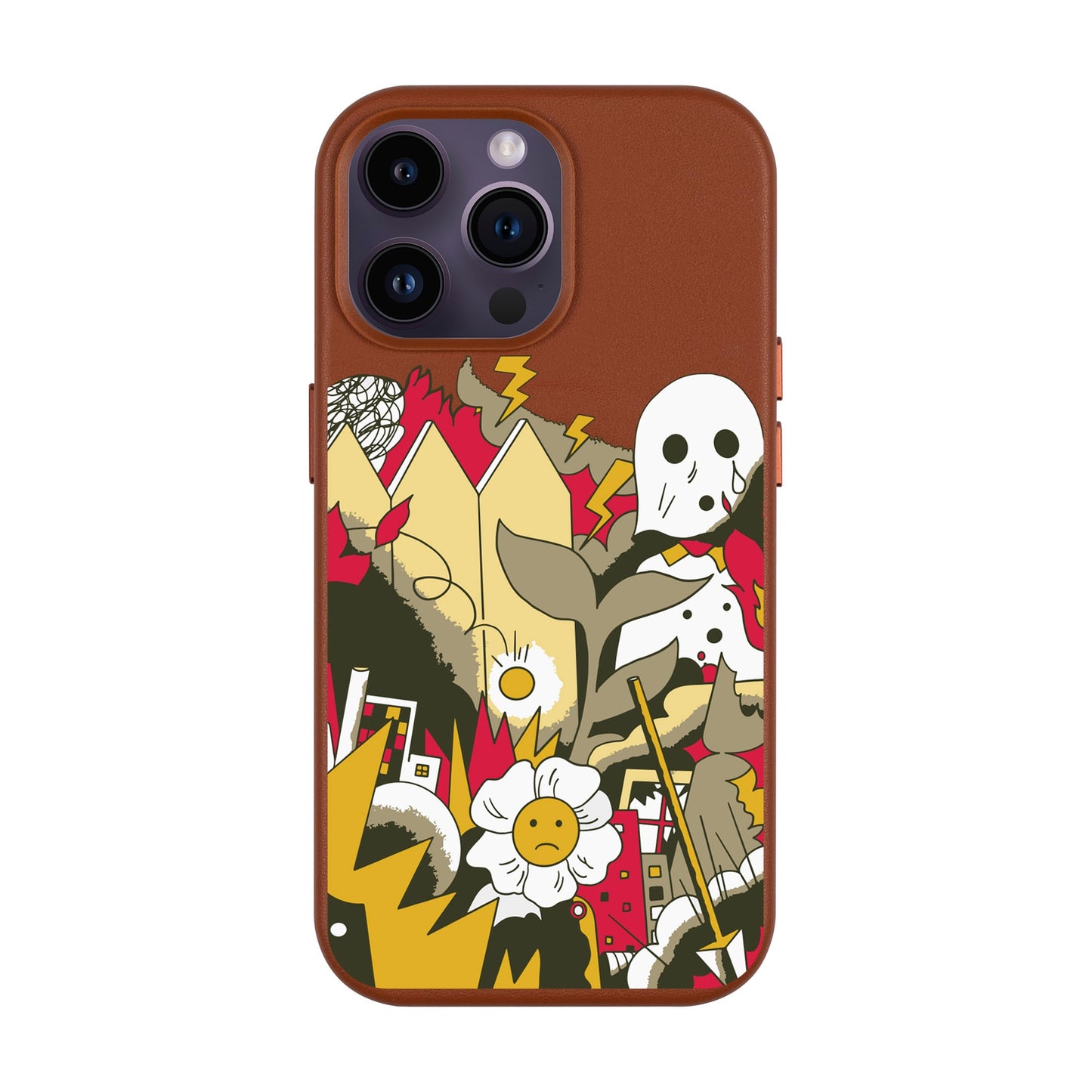 EVERYTHING IS BURNING-iPhone 14 Pro Max Leather Kılıf MagSafe Özellikli