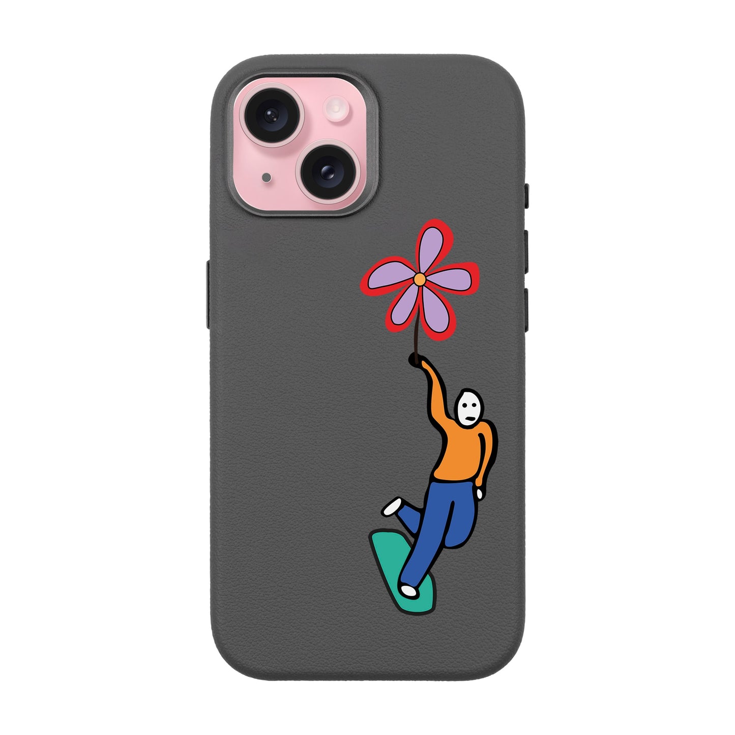 SKATEBOARDER-iPhone 15 Leather Premium Kılıf MagSafe Özellikli