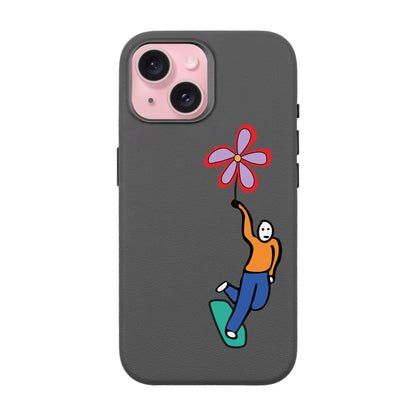 SKATEBOARDER-iPhone 15 Leather Premium Kılıf MagSafe Özellikli