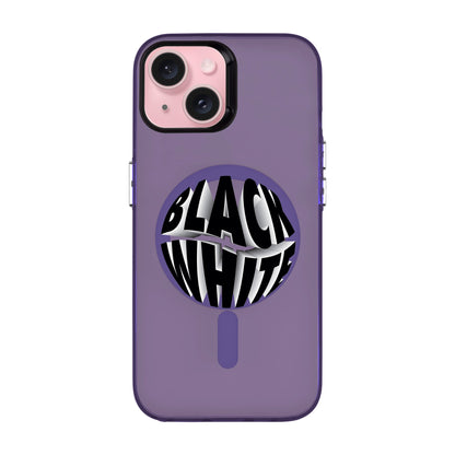 BLACK WHITE-iPhone 15 Hold Kılıf MagSafe Özellikli