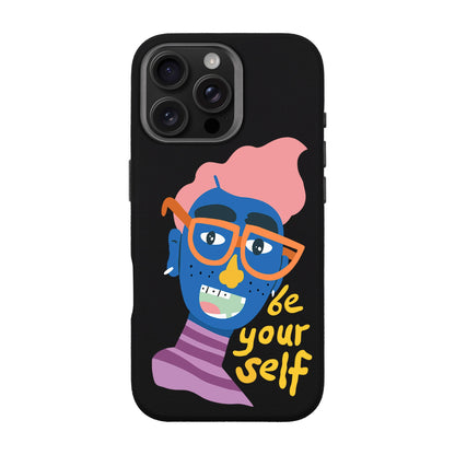 BE YOURSELF-iPhone 16 Pro Max Leather Premium Kılıf MagSafe Özellikli