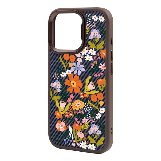 FLOWER-iPhone 16 Pro Max Plaid Kılıf MagSafe Özellikli