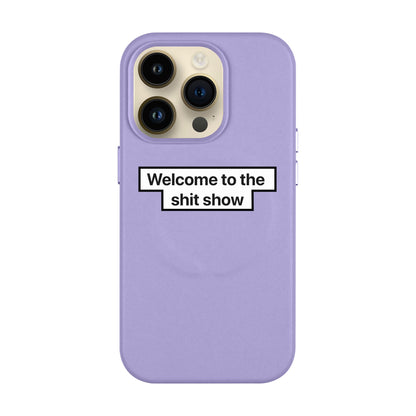 WELCOME-iPhone 14 Pro Leather Kılıf MagSafe Özellikli