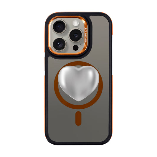 SILVER HEART-iPhone 15 Pro Dark Kılıf MagSafe Özellikli
