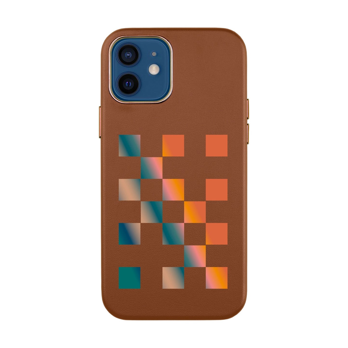 GRADIENT CHECKMATE-iPhone 12 Mini Leather Kılıf
