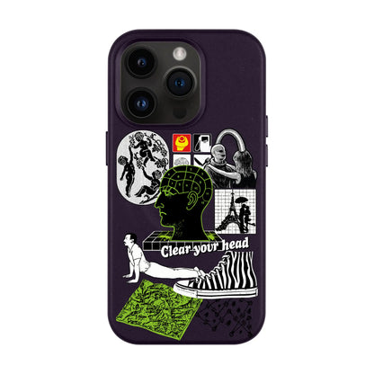 CLEAR YOUR HEAD-iPhone 14 Pro Leather Kılıf MagSafe Özellikli