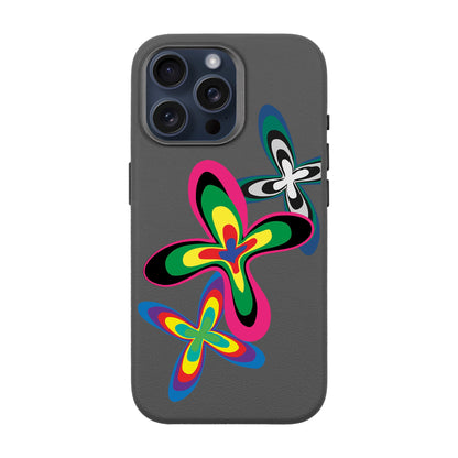 COLOR FLOWER-iPhone 15 Pro Max Leather Premium Kılıf MagSafe Özellikli