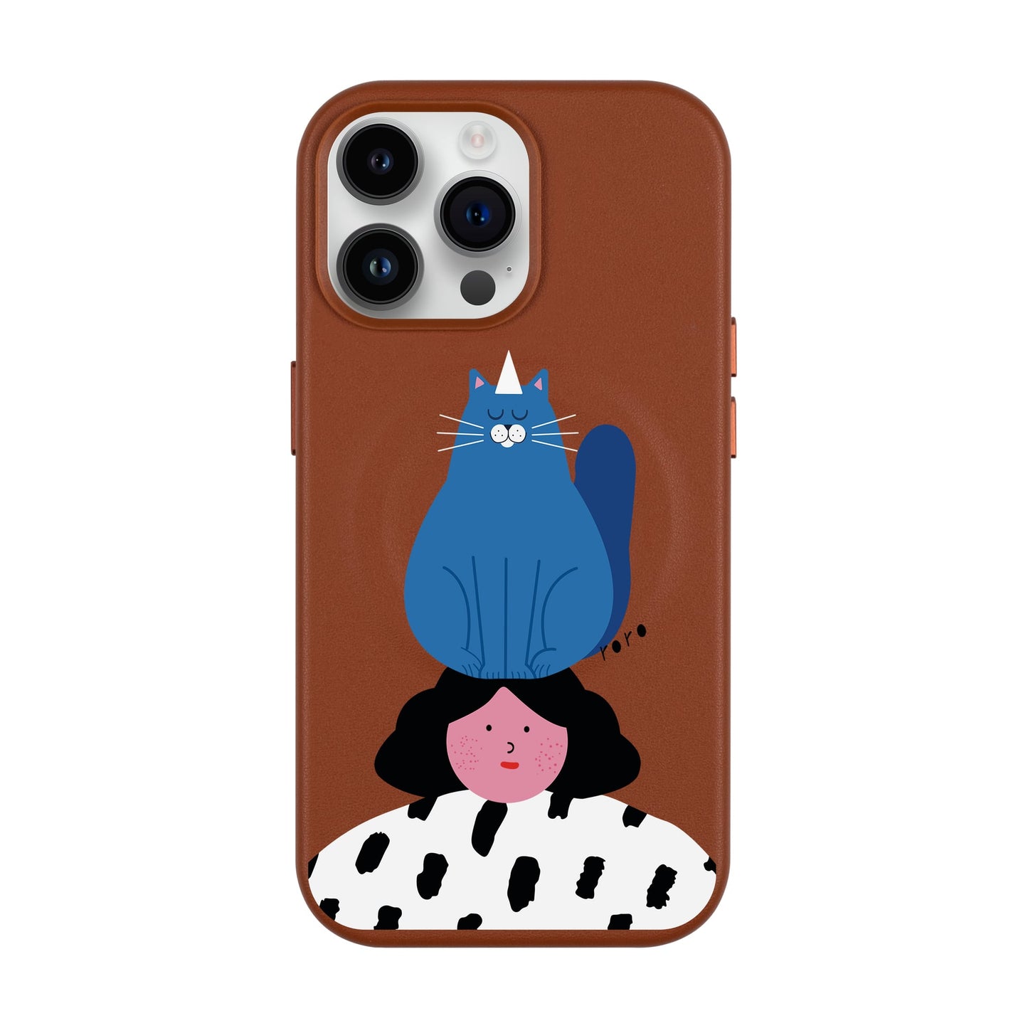 NAUGHTY CAT-iPhone 14 Pro Max Leather Kılıf MagSafe Özellikli