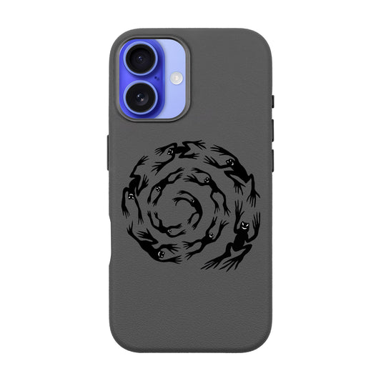 SWIRLING FROGS-iPhone 16 Leather Premium Kılıf MagSafe Özellikli