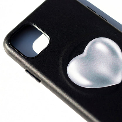 SILVER HEART-Leather Kılıf MagSafe Özellikli - iPhone 11