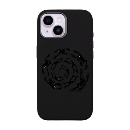 SWIRLING FROGS-iPhone 14 Leather Premium Kılıf MagSafe Özellikli