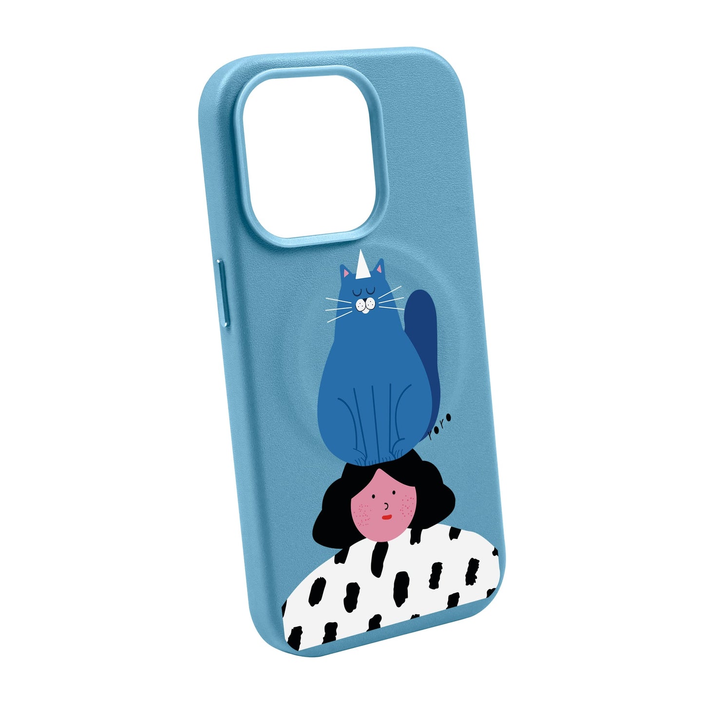 NAUGHTY CAT-Leather Kılıf MagSafe Özellikli - iPhone 13