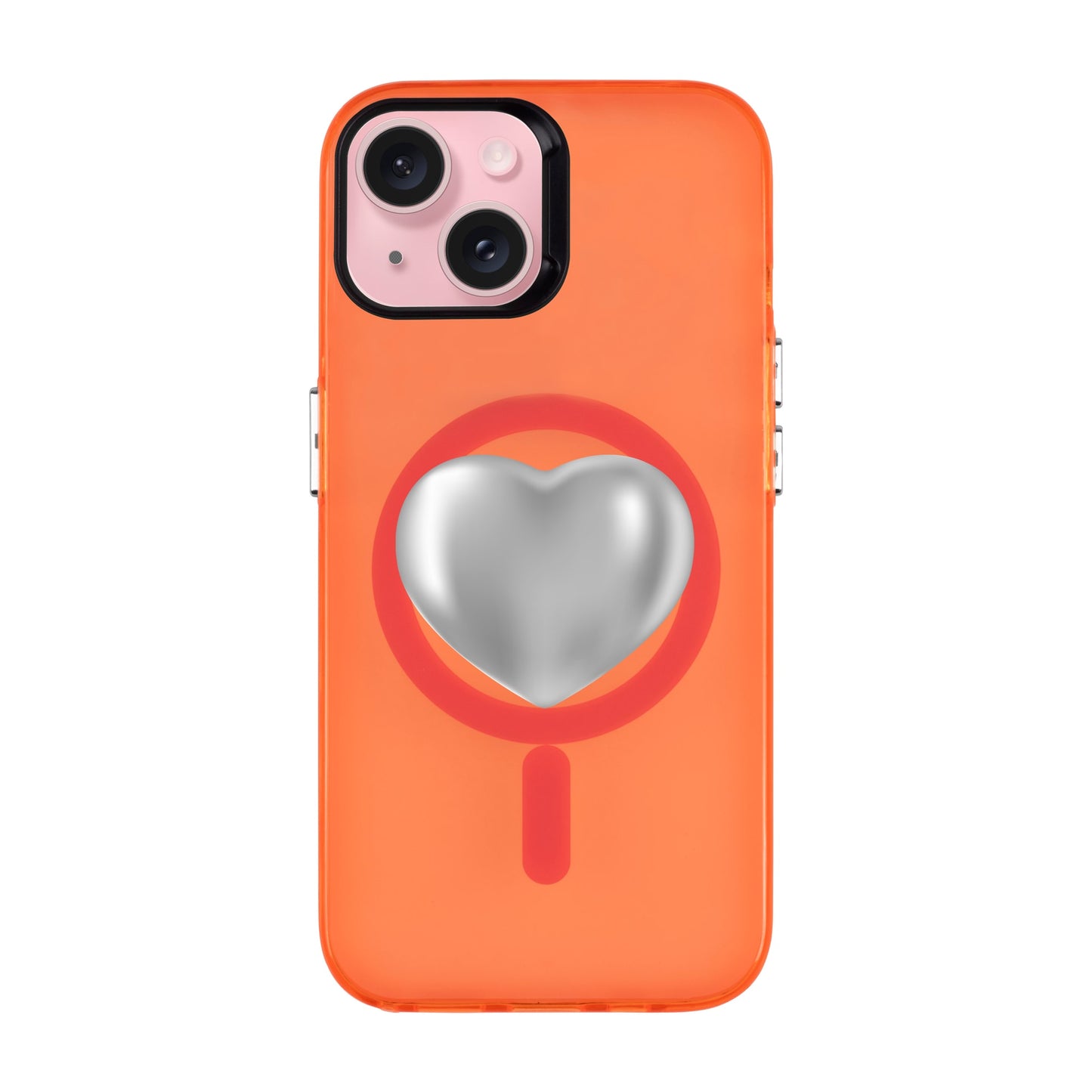 SILVER HEART-iPhone 15 Hold Kılıf MagSafe Özellikli