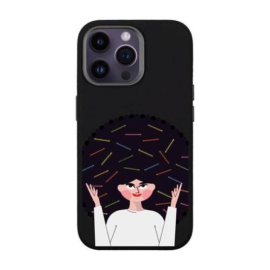 TANGLES OF HAPPINESS-iPhone 14 Pro Max Leather Premium Kılıf MagSafe Özellikli