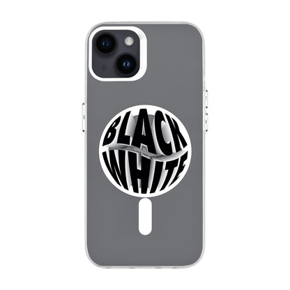 BLACK WHITE-iPhone 14 Plus Hold Kılıf MagSafe Özellikli