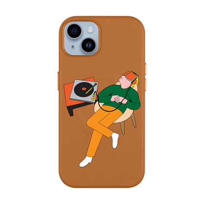 LAZY SUNDAY AFTERNOON-iPhone 14 Plus Leather Kılıf MagSafe Özellikli