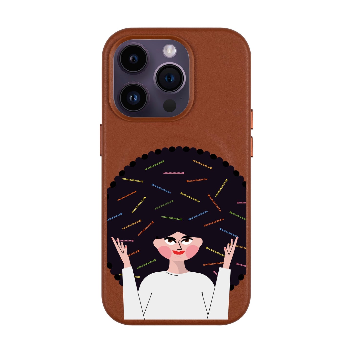 TANGLES OF HAPPINESS-Leather Kılıf MagSafe Özellikli - iPhone 14 Pro