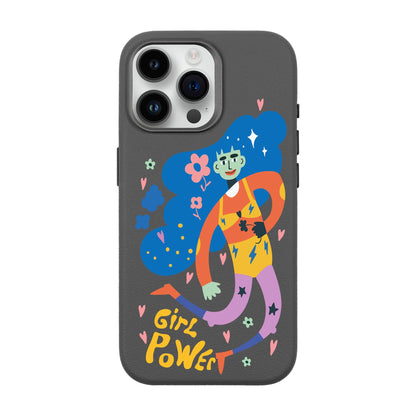 GIRL POWER-iPhone 14 Pro Max Leather Premium Kılıf MagSafe Özellikli