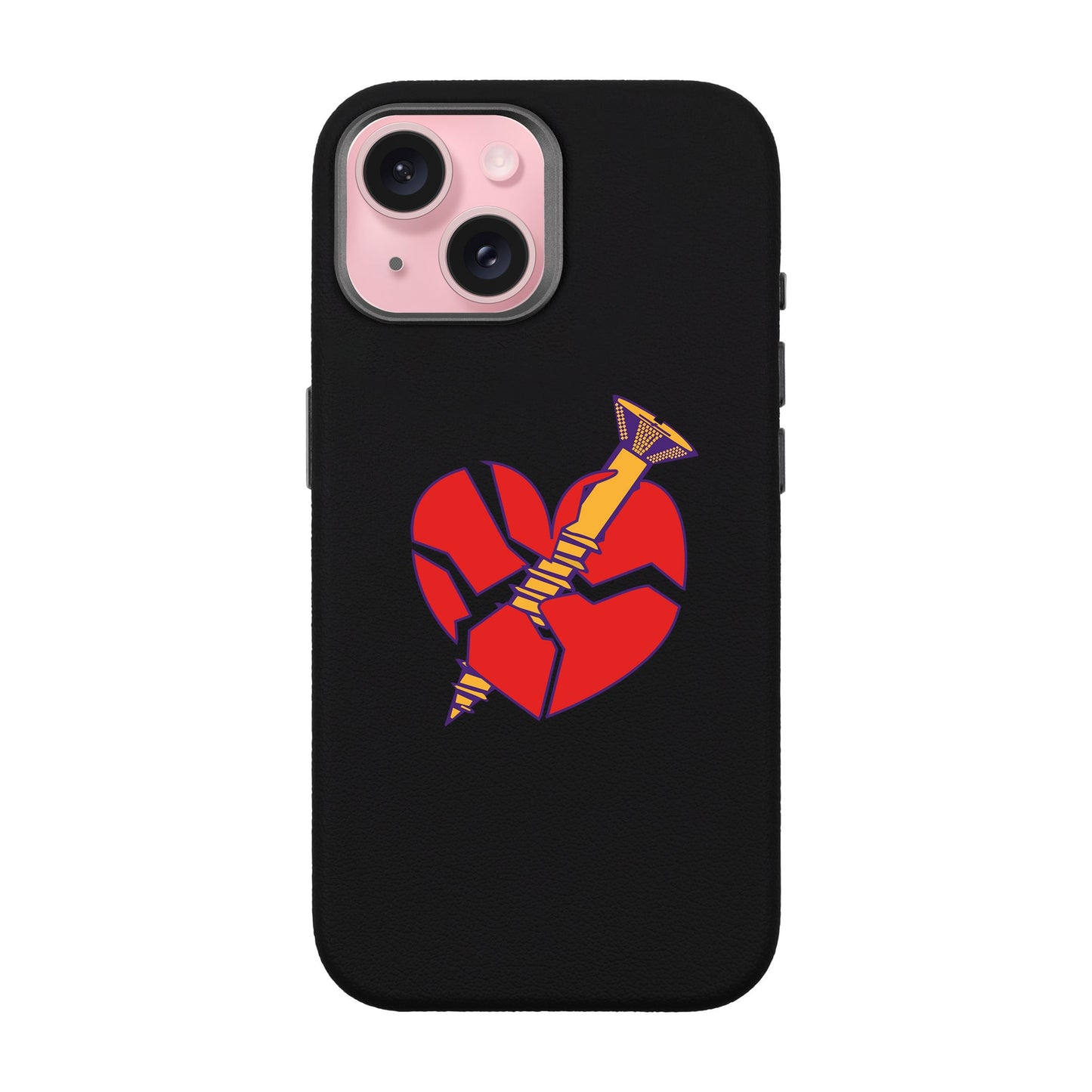 BROKEN HEART-iPhone 15 Leather Premium Kılıf MagSafe Özellikli
