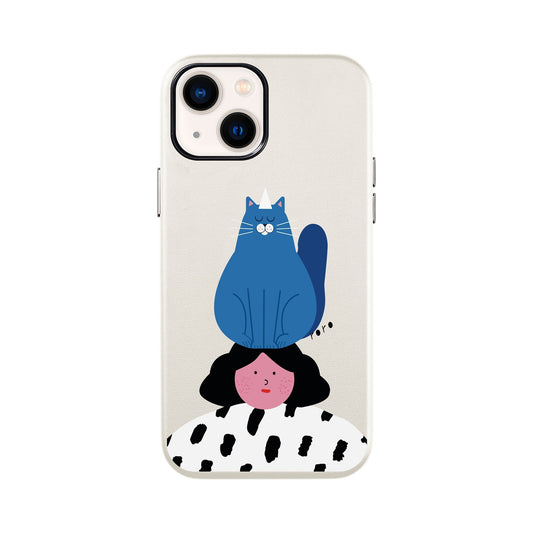NAUGHTY CAT-iPhone 14 Leather Kılıf
