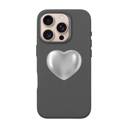 SILVER HEART-iPhone 16 Pro Leather Premium Kılıf MagSafe Özellikli