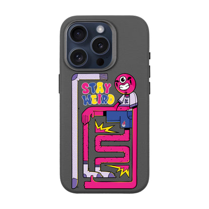 OG TOOTHY-iPhone 15 Pro Leather Premium Kılıf MagSafe Özellikli
