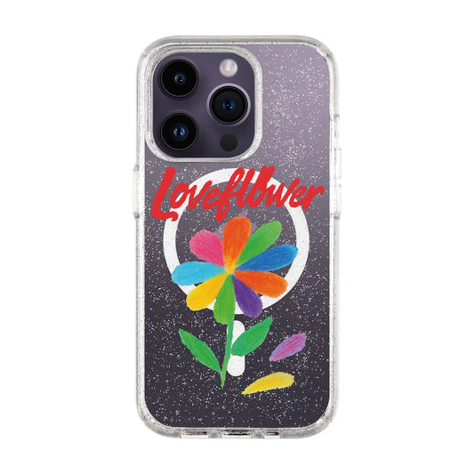 LOVE FLOWER-iPhone 14 Pro Shiny Kılıf MagSafe Özellikli
