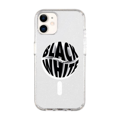 BLACK WHITE-Shiny Kılıf MagSafe Özellikli - iPhone 11