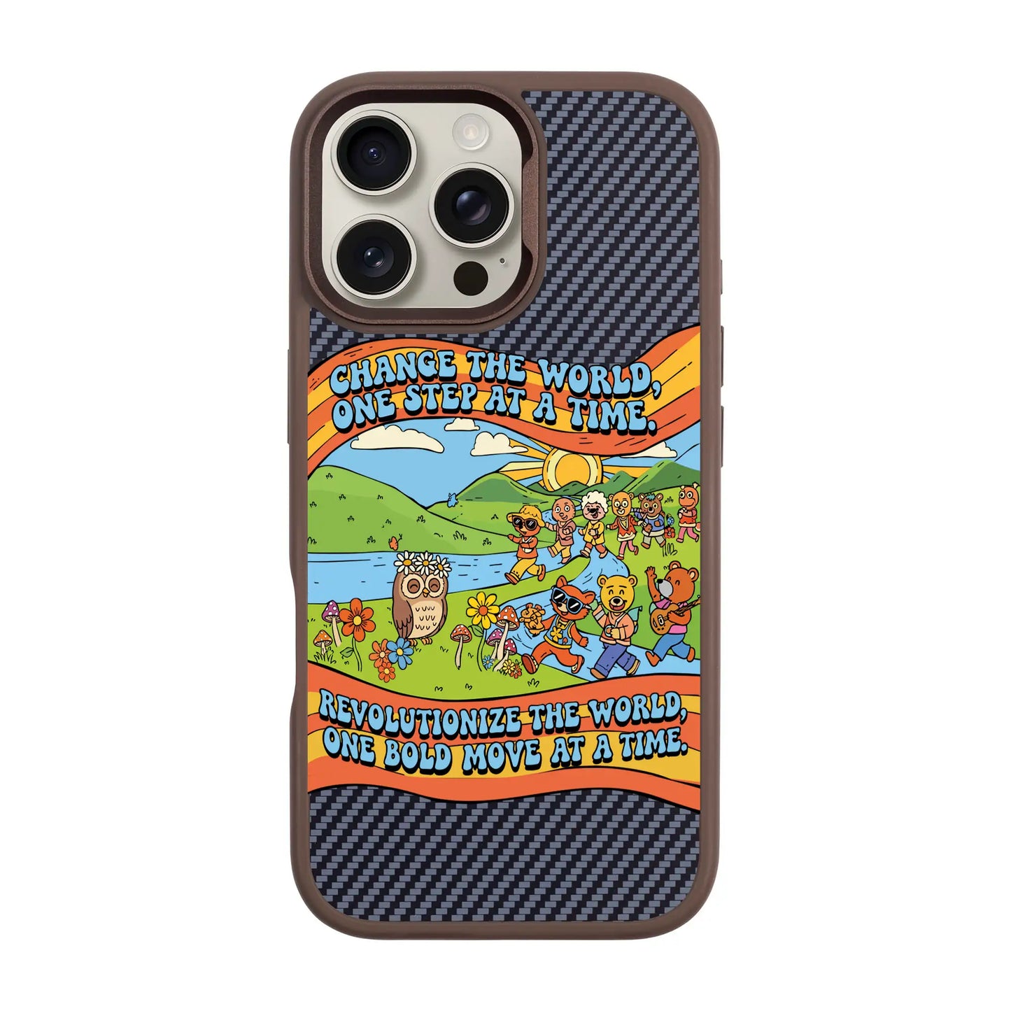 CHANGE THE WORLD-iPhone 16 Pro Max Plaid Kılıf MagSafe Özellikli