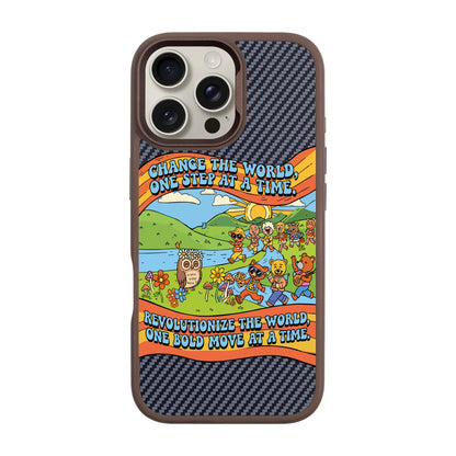 CHANGE THE WORLD-iPhone 16 Pro Max Plaid Kılıf MagSafe Özellikli