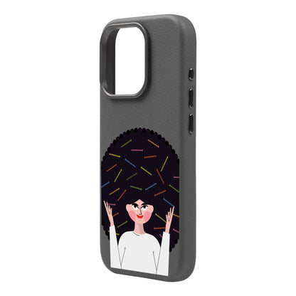 TANGLES OF HAPPINESS-iPhone 16 Plus Leather Premium Kılıf MagSafe Özellikli