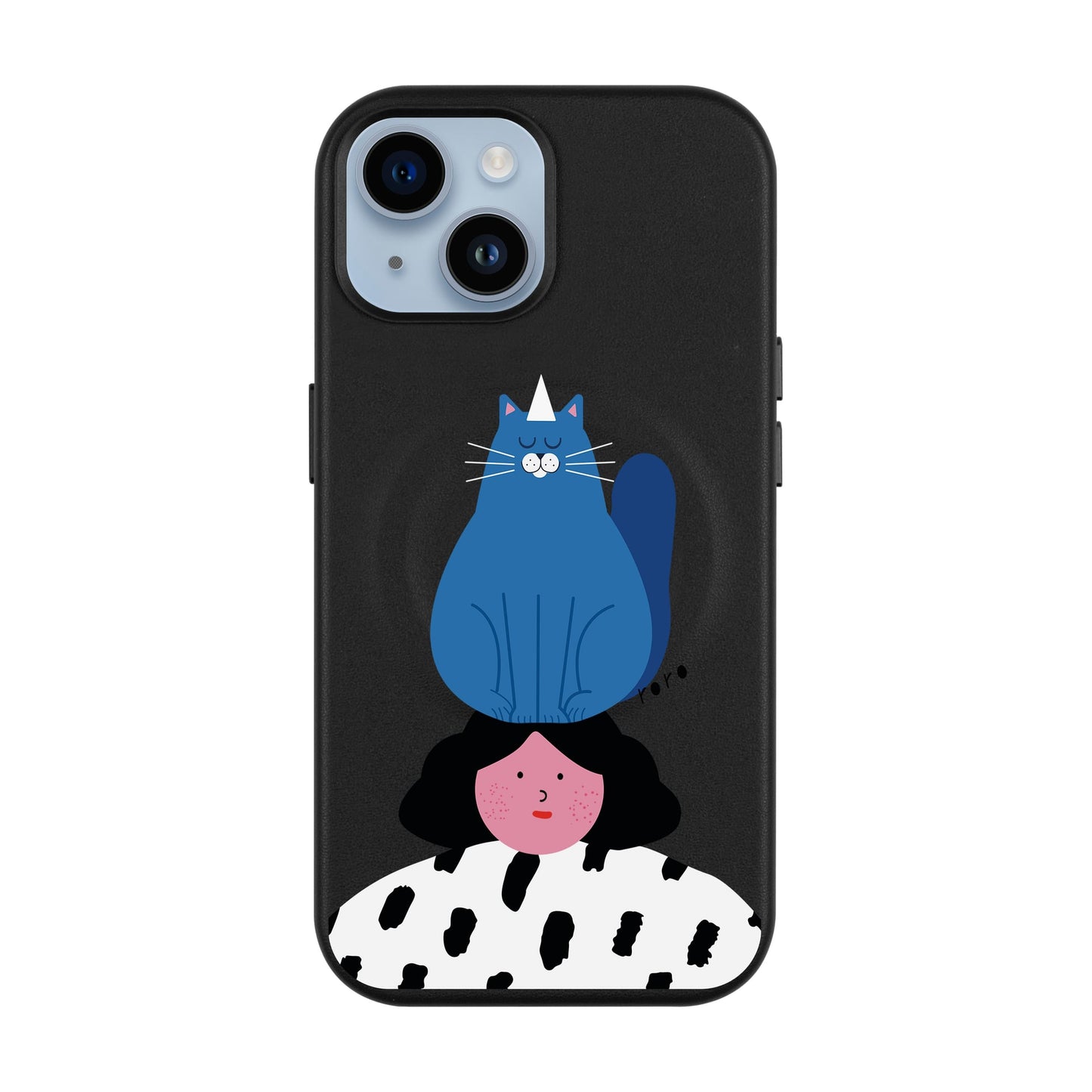 NAUGHTY CAT-Leather Kılıf MagSafe Özellikli - iPhone 14