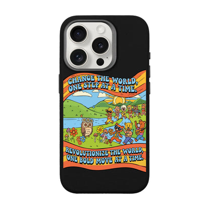 CHANGE THE WORLD-iPhone 15 Pro Leather Premium Kılıf MagSafe Özellikli