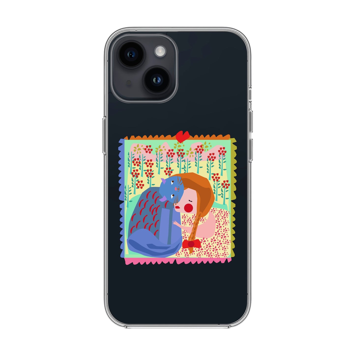KEDİ POSTA PULU-iPhone 14 Solid Kılıf