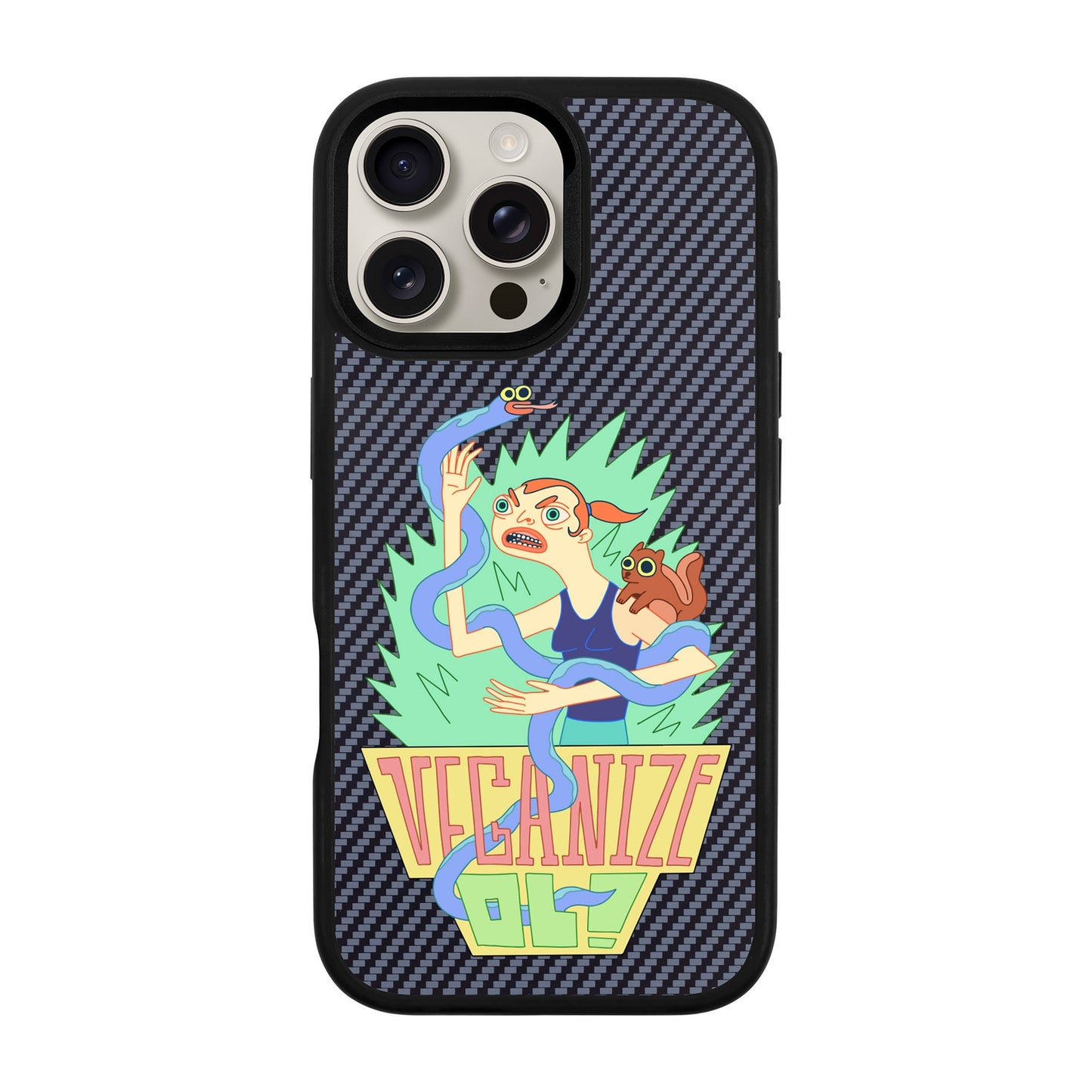 VEGANİZE-iPhone 16 Pro Max Plaid Kılıf MagSafe Özellikli