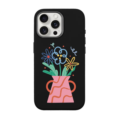 PINK VASE-iPhone 15 Pro Max Leather Premium Kılıf MagSafe Özellikli
