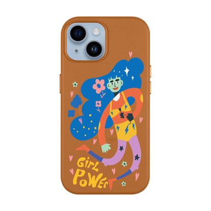 GIRL POWER-Leather Kılıf MagSafe Özellikli - iPhone 13