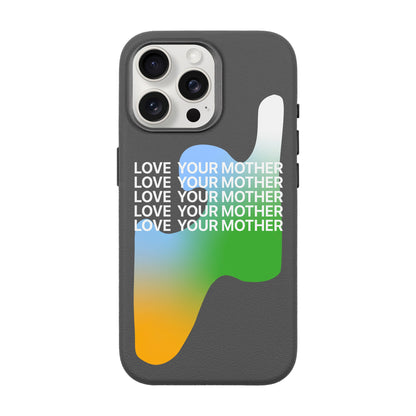LOVE YOUR MOTHER-iPhone 15 Pro Max Leather Premium Kılıf MagSafe Özellikli