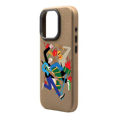 MONSTER MASH-iPhone 16 Pro Leather Premium Kılıf MagSafe Özellikli