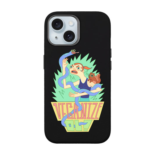VEGANİZE-iPhone 15 Leather Premium Kılıf MagSafe Özellikli