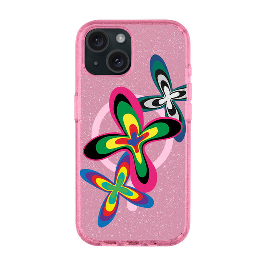 COLOR FLOWER-iPhone 14 Plus Shiny Kılıf MagSafe Özellikli