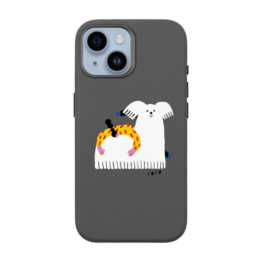 FANCY DOG-iPhone 13 Leather Premium Kılıf MagSafe Özellikli