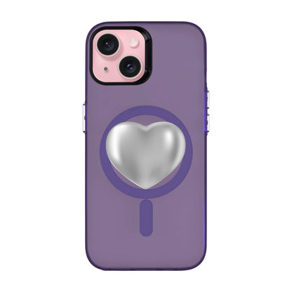 SILVER HEART-iPhone 15 Hold Kılıf MagSafe Özellikli