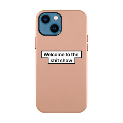 WELCOME-iPhone 14 Leather Kılıf