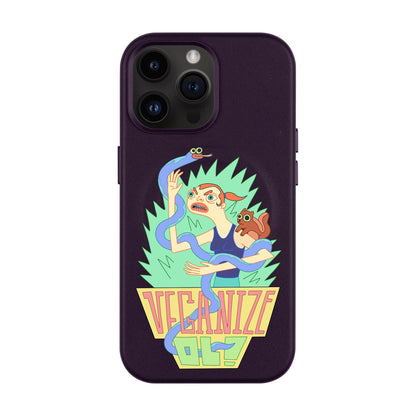 VEGANİZE-iPhone 14 Pro Max Leather Kılıf MagSafe Özellikli