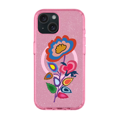 KNITTED FLOWER-iPhone 15 Shiny Kılıf MagSafe Özellikli