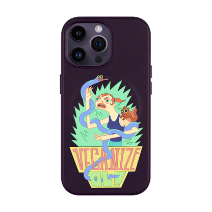 VEGANİZE-iPhone 14 Pro Max Leather Kılıf MagSafe Özellikli
