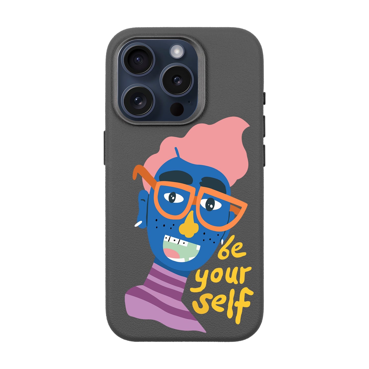 BE YOURSELF-iPhone 15 Pro Leather Premium Kılıf MagSafe Özellikli